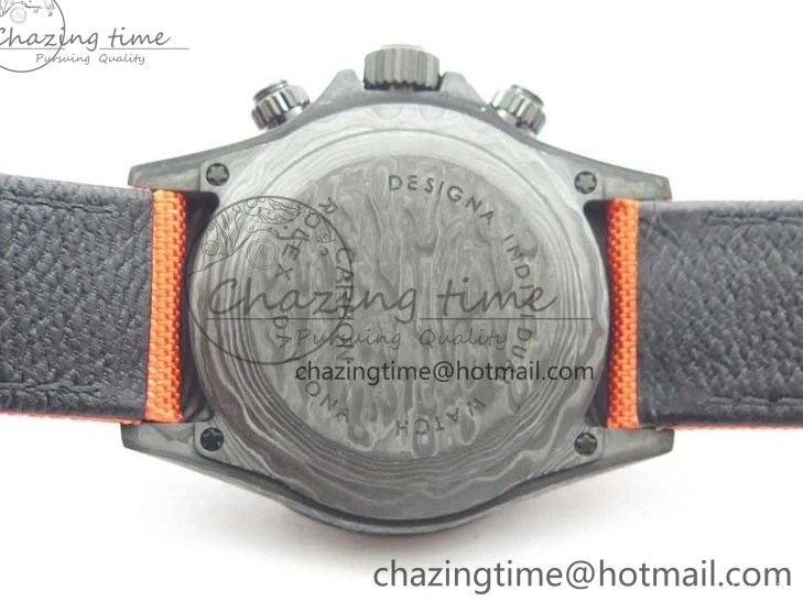 0503 AllSeason Daytona DIW Carbon OMF Best Edition Carbon Orange Dial on Orange Nylon Strap A 2845